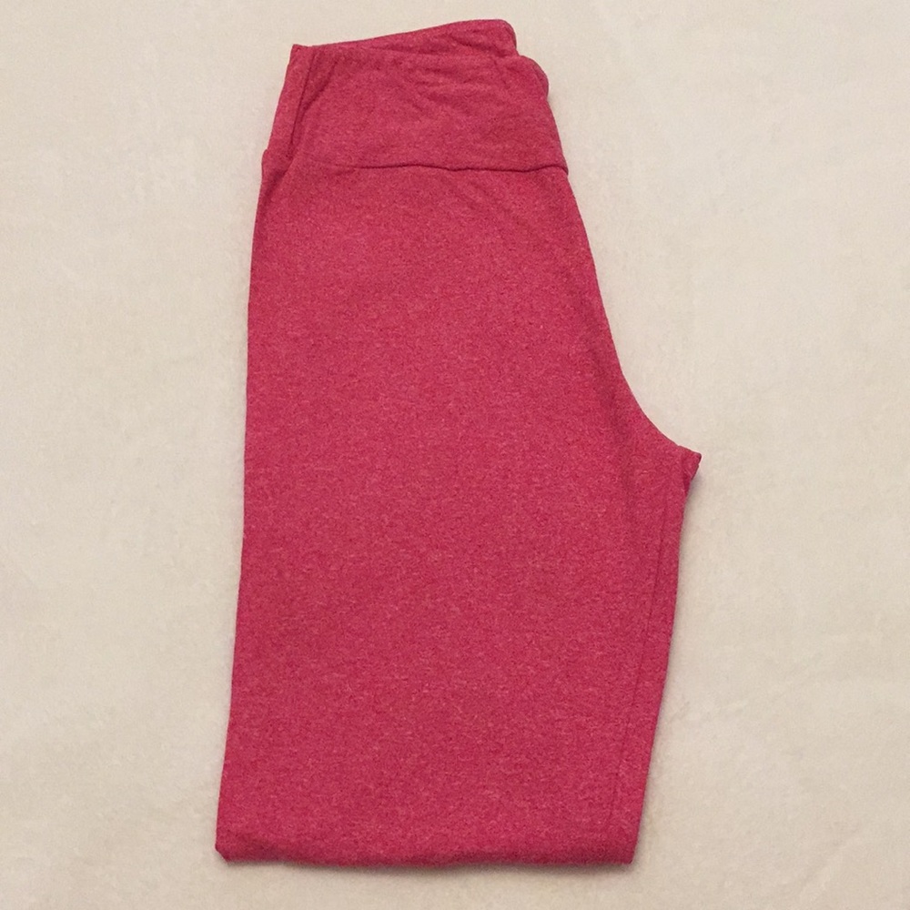 LulaRoe heather red OS NEW leggings